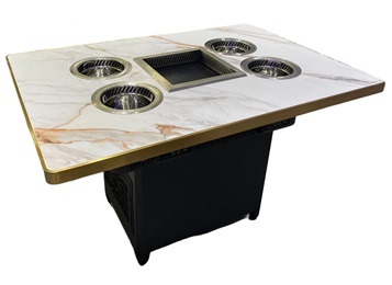 智能無(wú)煙一人一鍋小火鍋烤涮烤肉一體餐桌