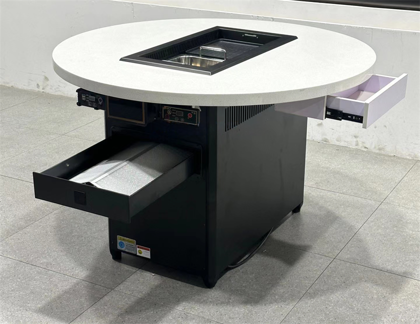 自助火鍋烤肉店大理石無煙火鍋烤肉一體桌