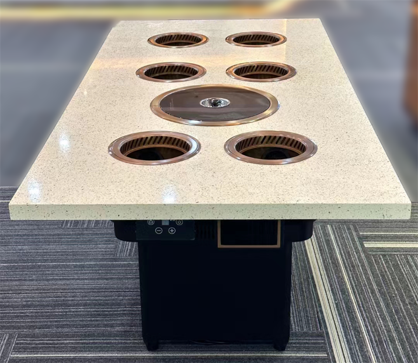 6人位一人一個(gè)小火鍋無(wú)煙自?xún)艋疱伩救庖惑w桌