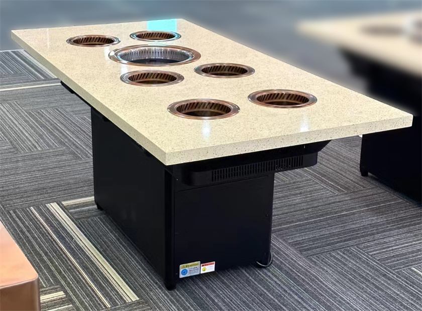 6人位一人一個(gè)小火鍋無(wú)煙自?xún)艋疱伩救庖惑w桌