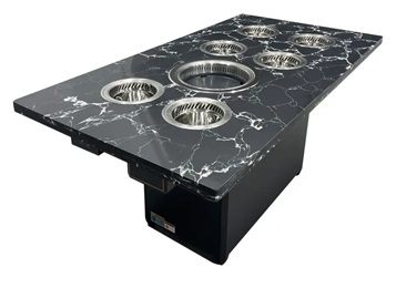 韓式烤肉店大理石一人一鍋無煙火鍋烤涮一體桌 韓式烤肉店大理石一人一鍋無煙火鍋烤涮一體桌