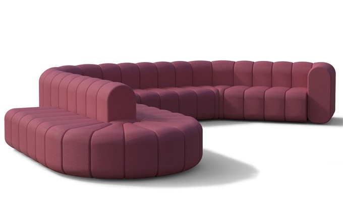 高級會所大廳幾何s形沙發(fā)