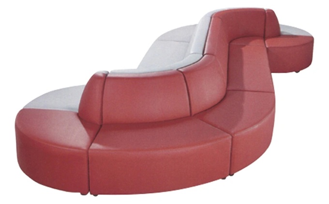 養(yǎng)生會所大廳s形皮革雙排卡座