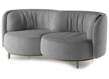 休閑會(huì)所創(chuàng)意絨布藝異形雙人沙發(fā)