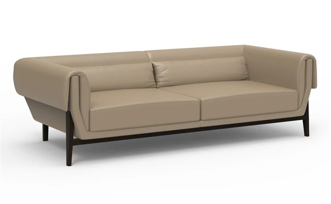 會所大廳意式創意實木皮革軟包沙發