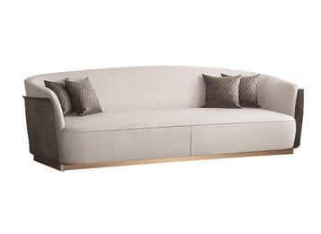 豪華會(huì)所大廳不銹鋼時(shí)尚輕奢皮革沙發(fā)