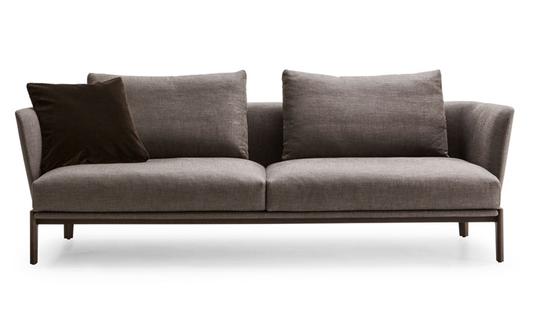 酒店會所意式休閑布藝不銹鋼卡座沙發