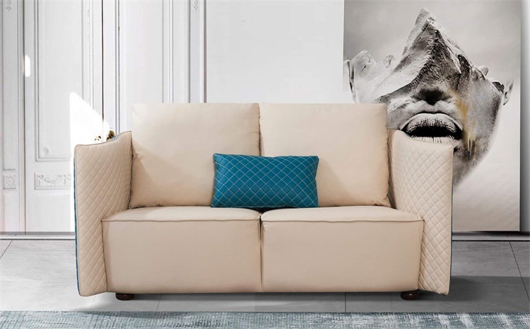 休閑會所大廳皮革軟包雙人位沙發