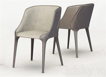 高端酒店意式時(shí)尚皮藝靠背椅子