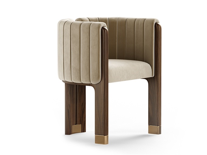 高級(jí)會(huì)所后現(xiàn)代實(shí)木輕奢靠背椅