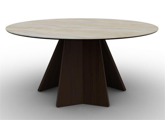 酒店會所時尚大理石實木桌子