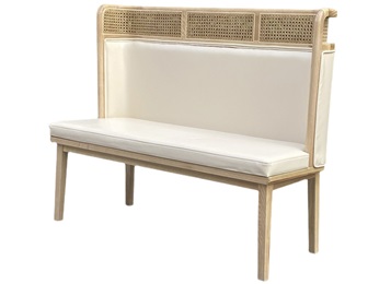 火鍋店現(xiàn)代簡約原木色實木卡座沙發(fā)