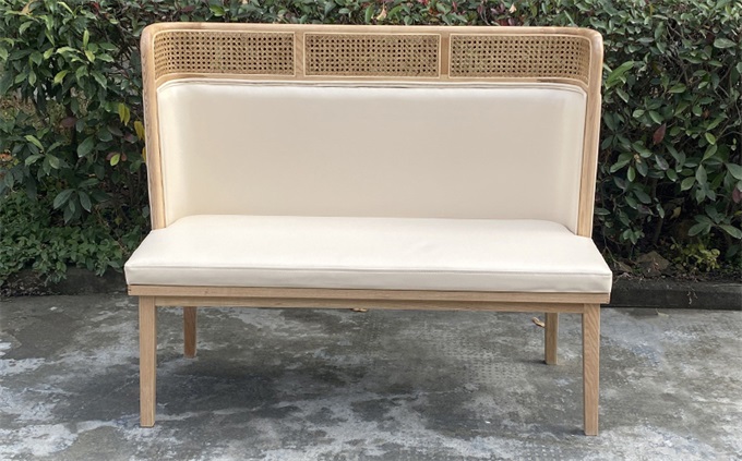 火鍋店現(xiàn)代簡約原木色實木卡座沙發(fā)