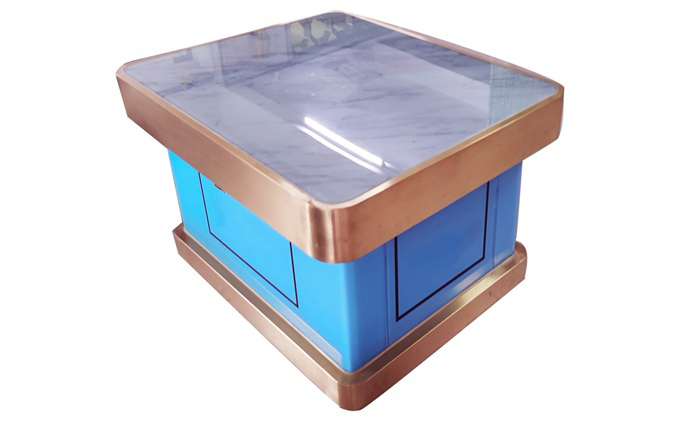 夜場(chǎng)KTV輕奢風(fēng)鈦金不銹鋼發(fā)光方形茶幾