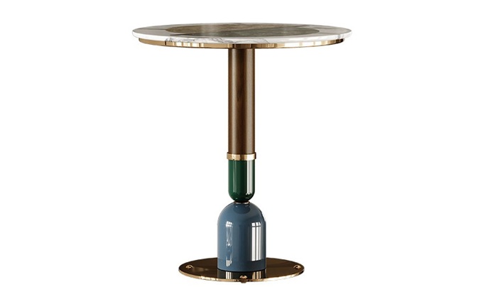 時尚清吧大理石后現代不銹鋼圓形吧臺