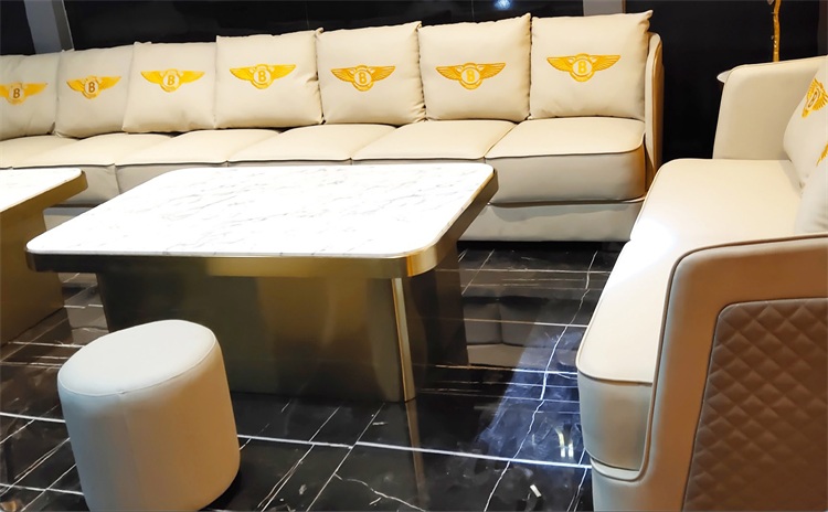 量販式ktv包廂香檳金不銹鋼茶幾