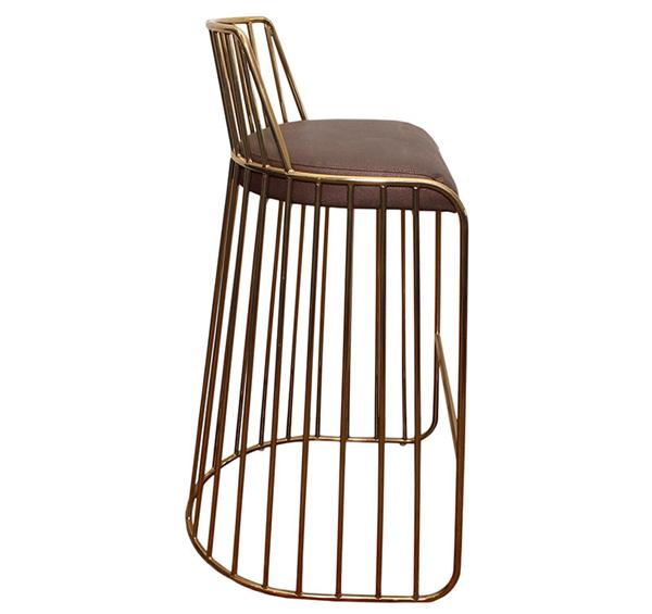 復古簡約酒吧不銹鋼靠背高腳椅家具