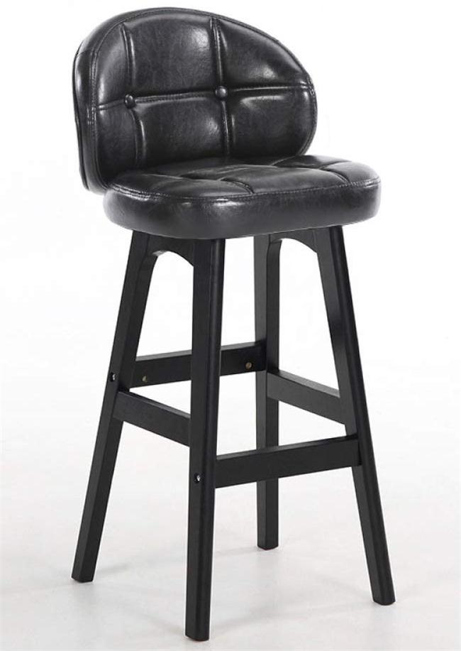 現(xiàn)代輕奢皮藝實(shí)木酒吧高吧椅