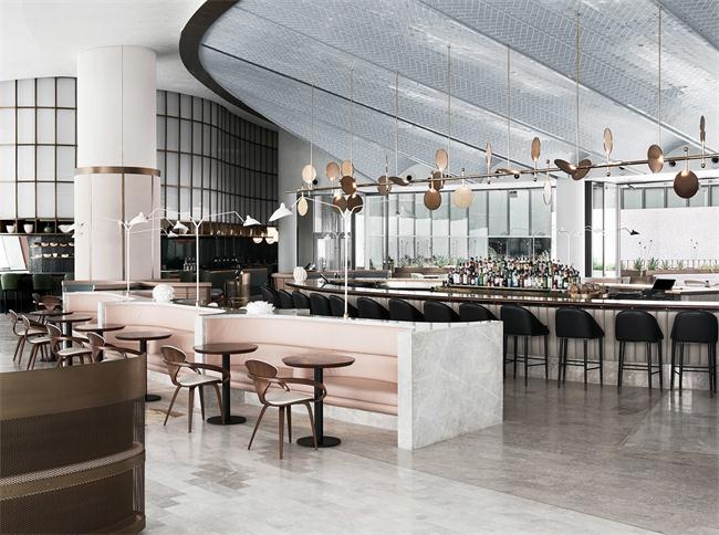 現(xiàn)代中式簡(jiǎn)約實(shí)木酒吧吧臺(tái)椅