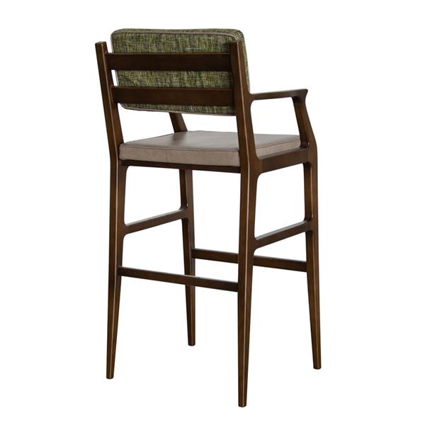 中式實(shí)木咖啡館休閑高腳椅