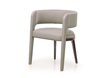 咖啡屋北歐風(fēng)實(shí)木皮藝軟包休閑椅