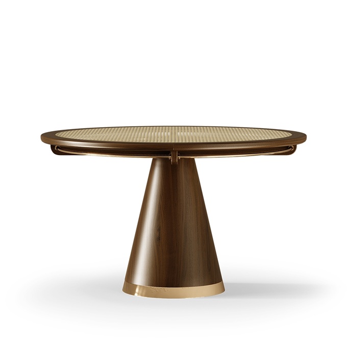 咖啡館美式經典胡桃樹木小圓桌