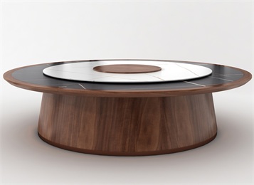 酒店會所現(xiàn)代輕奢豪華巖板電動餐桌