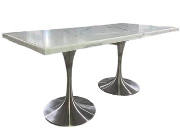 不銹鋼桌腳大理石桌面四人位簡(jiǎn)易食堂桌椅