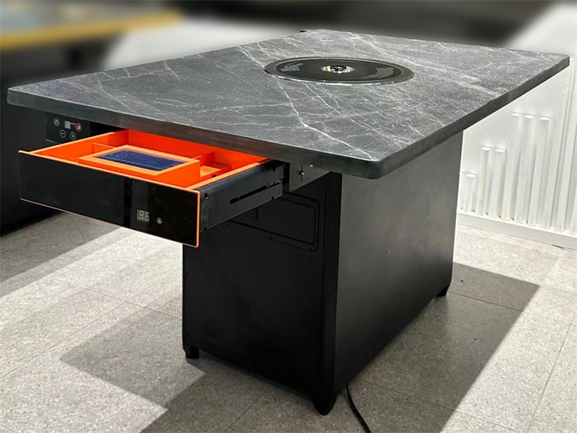 自助燒肉店火燒石臺(tái)面無煙電烤烤肉桌