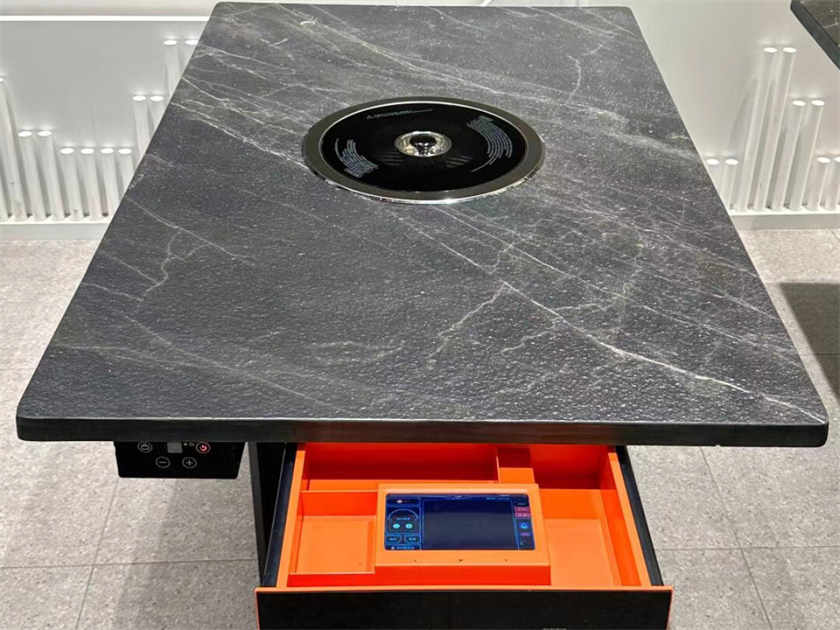 自助燒肉店火燒石臺(tái)面無煙電烤烤肉桌