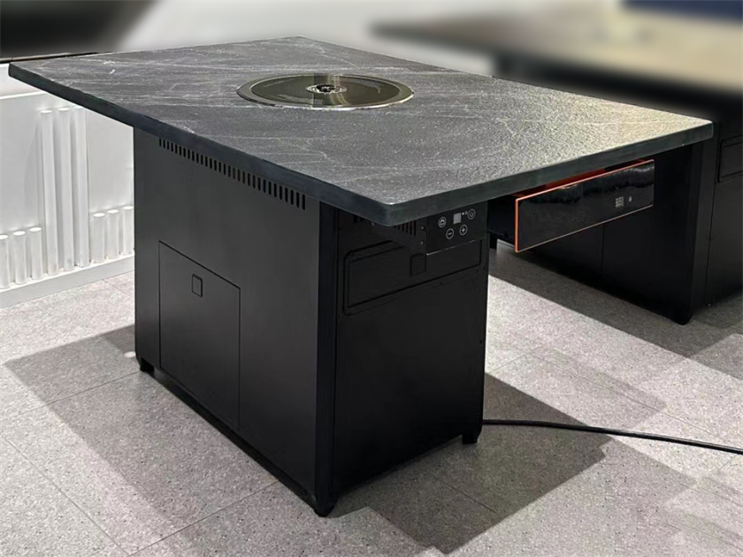 自助燒肉店火燒石臺(tái)面無煙電烤烤肉桌