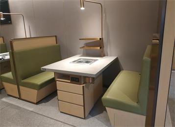 新款海底撈無煙火鍋桌椅_大理石不銹鋼無煙火鍋桌