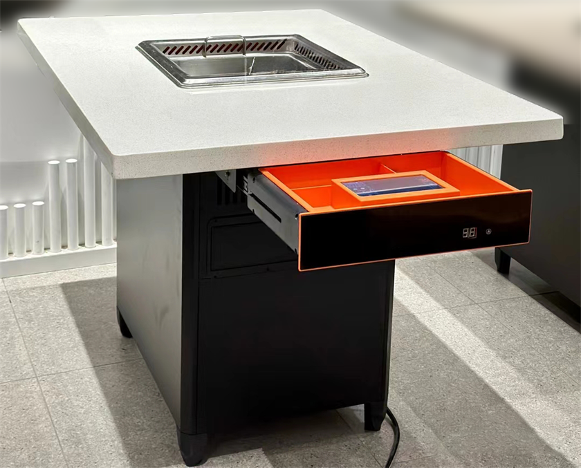火鍋店時尚大理石智能無煙凈化火鍋桌