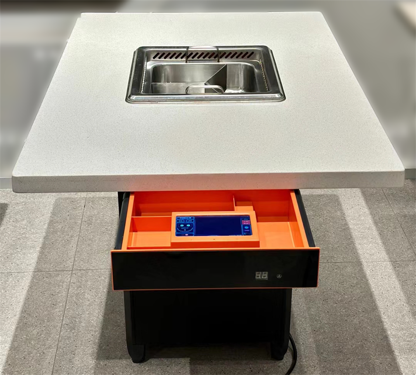 火鍋店時尚大理石智能無煙凈化火鍋桌