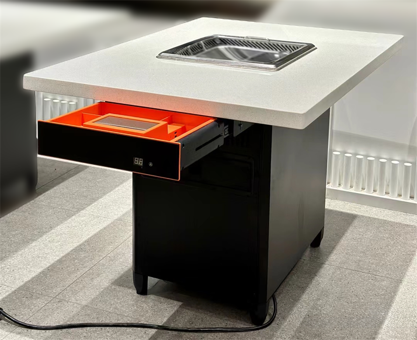 火鍋店時尚大理石智能無煙凈化火鍋桌