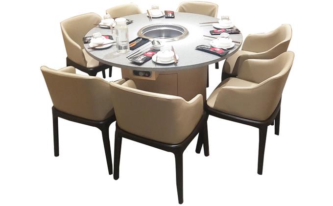 火鍋店圓形大理石智能無(wú)煙凈化輕奢火鍋?zhàn)? data-bd-imgshare-binded=