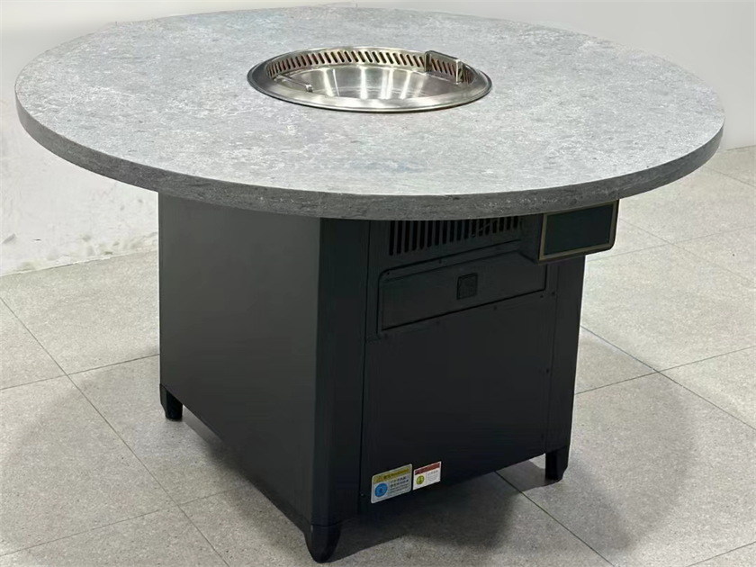 火鍋店圓形大理石無煙自凈化火鍋桌