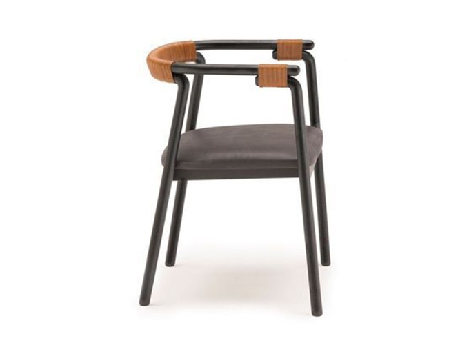 餐廳極簡(jiǎn)風(fēng)實(shí)木休閑布藝椅子