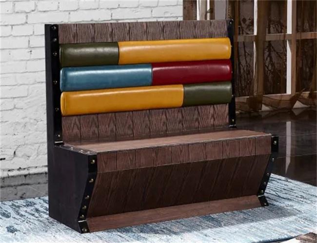 北歐復(fù)古工業(yè)風西餐廳卡座沙發(fā)