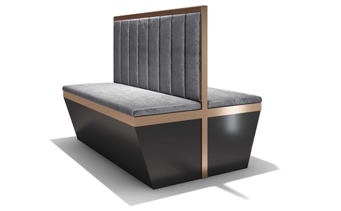 現(xiàn)代輕奢不銹鋼西餐廳雙面卡座