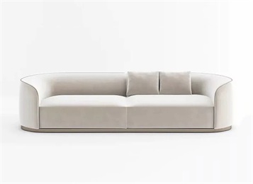 現(xiàn)代簡約西餐廳弧形扶手皮藝沙發(fā)