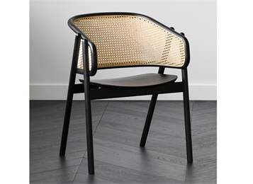 港式西餐廳北歐進口實木藤編椅休閑簡約