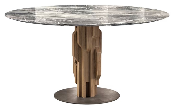 黑珍珠餐廳時(shí)尚輕奢西餐廳大理石餐桌