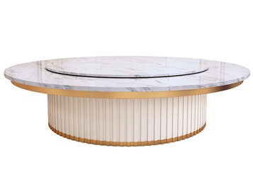 酒店大理石輕奢十六人位電動(dòng)轉(zhuǎn)盤大圓桌