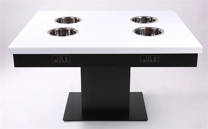 火鍋店大理石小火鍋?zhàn)雷訋щ姶艩t四人桌