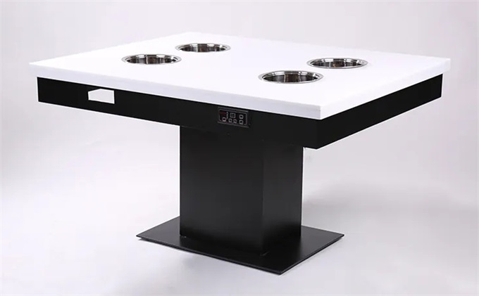 火鍋店大理石小火鍋?zhàn)雷訋щ姶艩t四人桌