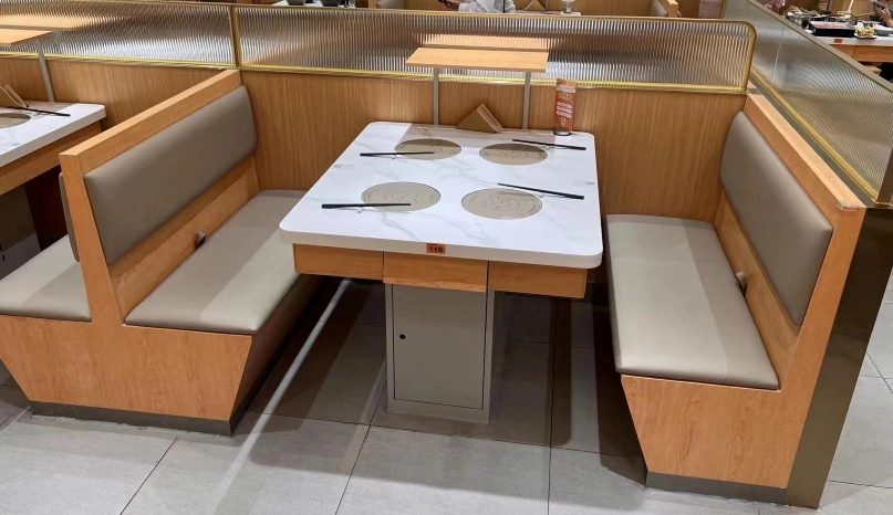 自助火鍋店一人一鍋大理石小火鍋桌