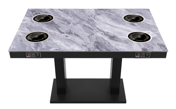 大理石一人一鍋餐桌_電磁爐小火鍋4人桌