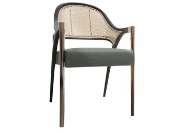 中式餐廳休閑皮藝軟包藤編實(shí)木椅