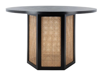 粵菜主題餐廳新中式藤編實(shí)木桌子